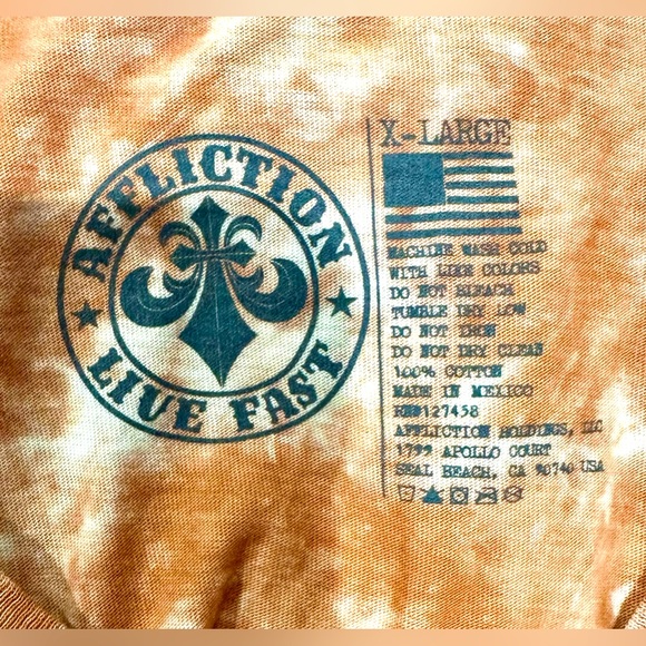 EUC Affliction Firethorn Rock Tie Dye Graphic Tee Sz XL - Picture 8 of 14